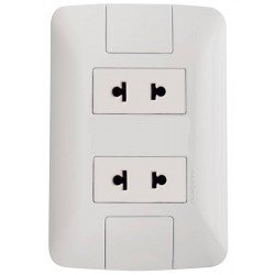 CONJUNTO 2 TOMADAS 2P UNIVERSAL 15 16 A 250 V BRANCO - ARIA TRAMONTINA