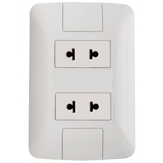 CONJUNTO 2 TOMADAS 2P UNIVERSAL 15 16 A 250 V BRANCO - ARIA TRAMONTINA
