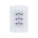 CONJUNTO PLACA 4X2 + 3 TOMADA 2P + T TERMOPL 10A 250V LINHA ARIA BRANCO TRAMONTINA