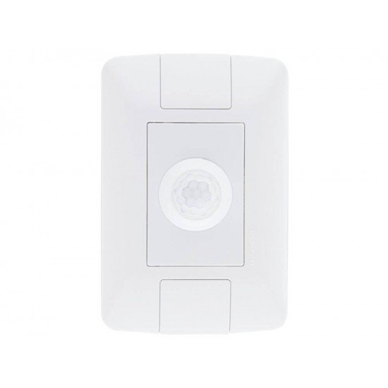 CONJUNTO PLACA 4X2 + DETECTOR DE PRESENCA EM TERMOPLASTICO LINHA ARIA BRANCO TRAMONTINA BIVOLT