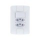 CJ PLACA 4X2 + 1 INTER SIM 6A + 2 TOMADA 2P + T TERMOPL 20A 250V ARIA BRANCO TRAMONTINA