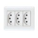 KIT 10 UNI CJ CX+TAMPA + 3 TOMADA 2P + T EM TERMOPLASTICO 10A 250V LINHA LIZFLEX BRANCO TRAMONTINA