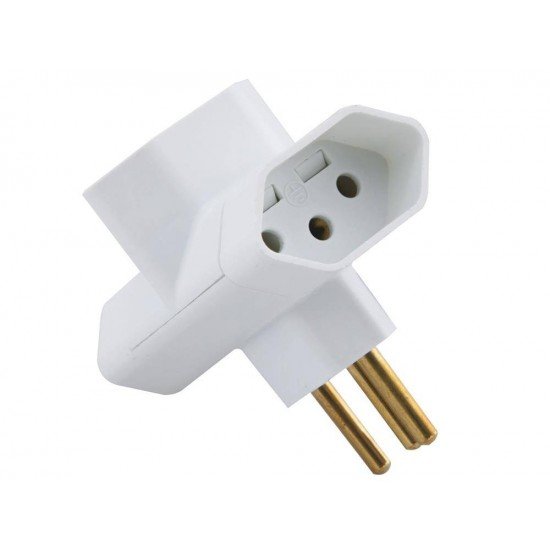 KIT 20 UNI PLUGUE T 2P + T EM TERMOPLASTICO COM COMPONENTES METALICOS 10A 250V BRANCO TRAMONTINA