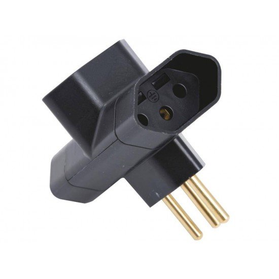 KIT 20 UNI PLUGUE T 2P + T EM TERMOPLASTICO COM COMPONENTES METALICOS 10A 250V PRETO TRAMONTINA