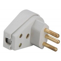 KIT 20 UNI PLUGUE ANGULAR 2P + T EM TERMOPLASTICO COMPONENTES METALICOS 10A 250V CINZA TRAMONTINA