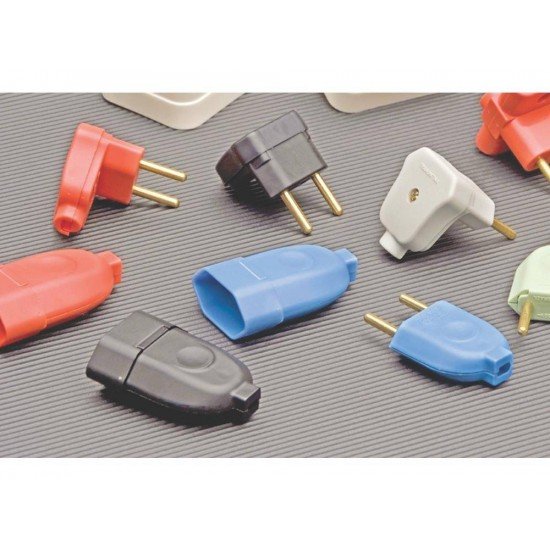 KIT 20 UNI PLUGUE FEMEA 2P EM TERMOPLASTICO COM COMPONENTES METALICOS 10A 250V CINZA TRAMONTINA