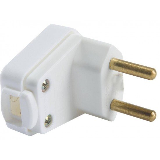 KIT 20 UNI PLUGUE MACHO 2P TERMOPLASTICO C COMPONENTES METALICOS 10A 250V BRANCO TRAMONTINA