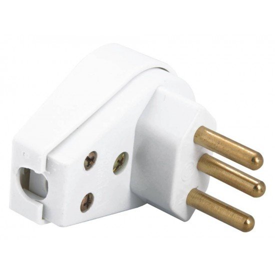 KIT 20 UNI PLUGUE ANGULAR 2P + T TERMOPLASTICO C COMPONENTES METALICOS 20A 250V BRANCO TRAMONTINA