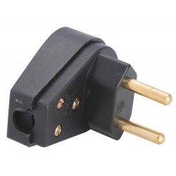 KIT 20 UNI PLUGUE ANGULAR 2P TERMOPLASTICO C COMPONENTES METALICOS 10A 250V PRETO TRAMONTINA