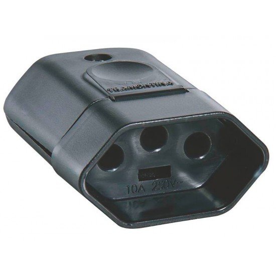 PLUGUE FEMEA 2PMAIST 20A 250V~ COR PRETO TRAMONTINA