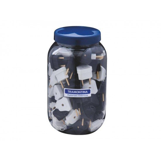 POTE 78 UNI PLUG ANGULAR EM TERMOPLASTICO COM COMPONENTES METALICOS PRETO BRANCO EM POTE TRAMONTINA