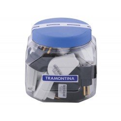 MINIPOTE 20 UNI PLUGUE ANGULAR 2P + T EM TERMOPLASTICO C COMPON METAL.20A 250V TRAMONTINA