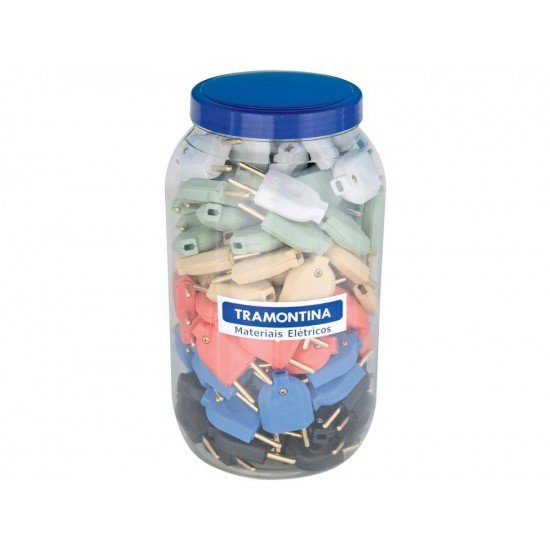 POTE 120 UNI PLUGUE MACHO 2P 10A EM TERMOPLASTICO COM COMPONENTES METALICOS 6 CORES TRAMONTINA