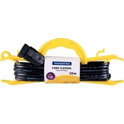 EXTENSAO DE CABIDE 10M CABO 1,0MM EM TERMOPLASTICO C COMPON.METALICOS 1200 2200W TRAMONTINA  BIVOLT