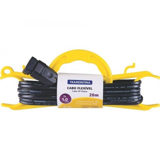 EXTENSAO DE CABIDE 20M CABO 1,0MM EM TERMOPLASTICO C COMPON.METALICOS 600 1200W TRAMONTINA BIVOLT