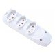KIT 3 UNI REGUA EM TERMOPLASTICO 3 TOMADAS 2P + T COMPONENENTES METALICOS 10A 250V BRANCO TRAMONTINA