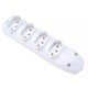 KIT 3 UNI REGUA EM TERMOPLASTICO 4 TOMADAS 2P + T COMPONENENTES METALICOS 10A 250V BRANCO TRAMONTINA