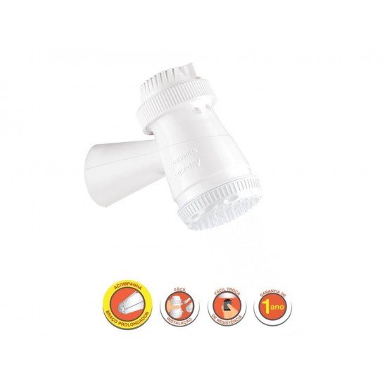 DUCHA ELETRICA BRANCA 3 TEMPERATURAS 127V 4400W COMPONENTES METALICOS E SEM ACESS RIOS TRAMONTINA