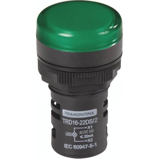 SINALIZADOR TRD16-22DS 2 24 V VERDE TRAMONTINA