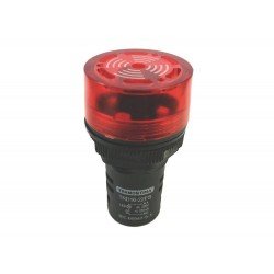 KIT 6 UNI SINALIZADOR SONORO TRD16-22FS VERMELHO AC DC 24V EM TERMOPLASTICO TRAMONTINA