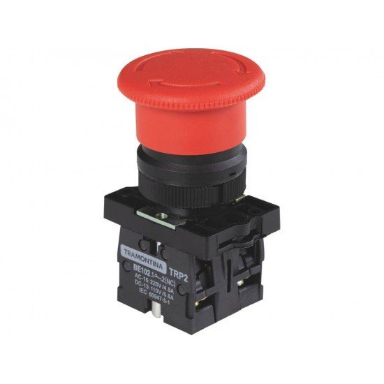 BOTAO DE EMERGENCIA TRP2-ES545-1NF+1NF VERMELHO EM TERMOPLASTICO TRAMONTINA