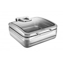 RECHAUD BANHO MARIA RETANGULAR EM ACO INOX COM TAMPA BASCULANTE E CUBA 2 3 5,5 L TRAMONTINA