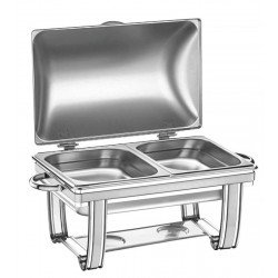RECHAUD RETANGULAR EM ACO INOX BANHO MARIA TAMPA BASCULANTE CUBA 1 2 8,4 L TRAMONTINA