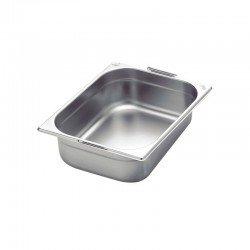 CUBA TRAMONTINA GN 1/2 EM AÇO INOX COM ALÇAS MÓVEIS PROFUNDIDADE 100 MM AÇO 304