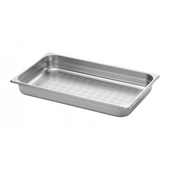 CUBA PERFURADA TRAMONTINA GN 1/1 EM AÇO INOX SEM ALÇAS PROFUNDIDADE 65 MM AÇO 201