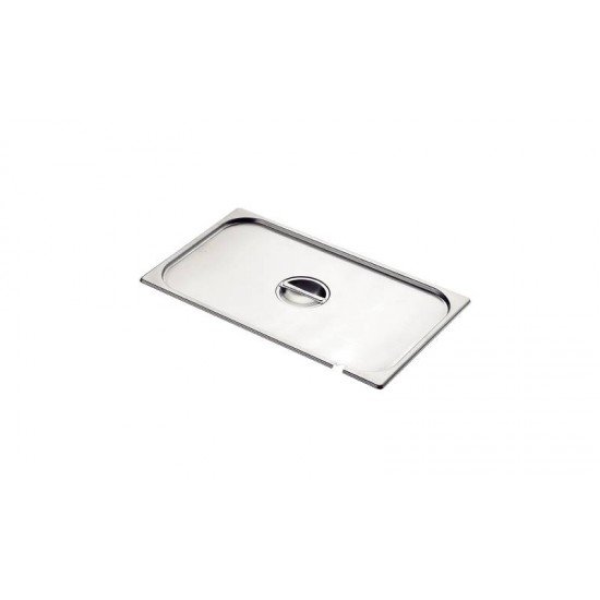 TAMPA PARA CUBA GN 1/4 TRAMONTINA EM AÇO INOX COM RECORTE PARA CONCHA