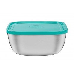 POTE FREEZINOX QUADRADO EM ACO INOX COM TAMPA PLASTICA VERDE 23 CM 4 L TRAMONTINA