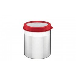 POTE CUCINA EM ACO INOX COM TAMPA PLASTICA VERMELHA E VISOR 16 CM 3,4 L TRAMONTINA