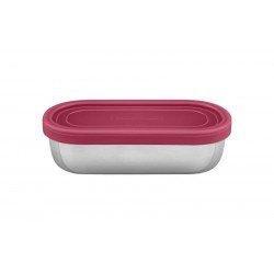 POTE PARA ALIMENTOS FREEZINOX EM ACO INOX COM TAMPA PLASTICA ROSA 0,4 L TRAMONTINA