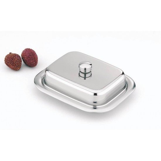 MANTEIGUEIRA ROTONDA RETANGULAR EM ACO INOX COM TAMPA TRAMONTINA