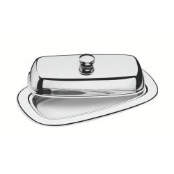 MANTEIGUEIRA TRAMONTINA SERVICE RETANGULAR EM AÇO INOX COM TAMPA