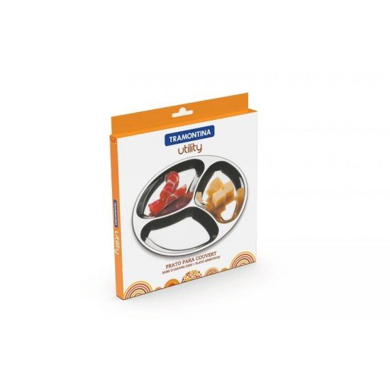 PRATO PARA COUVERT UTILITY EM ACO INOX TRAMONTINA