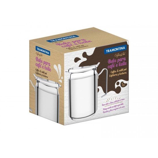 BULE PARA CAFE E LEITE EM ACO INOX 7,1 CM 260 ML TRAMONTINA