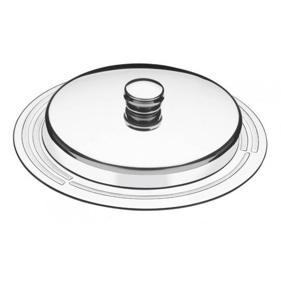 MANTEIGUEIRA CICLO REDONDA EM ACO INOX COM TAMPA TRAMONTINA