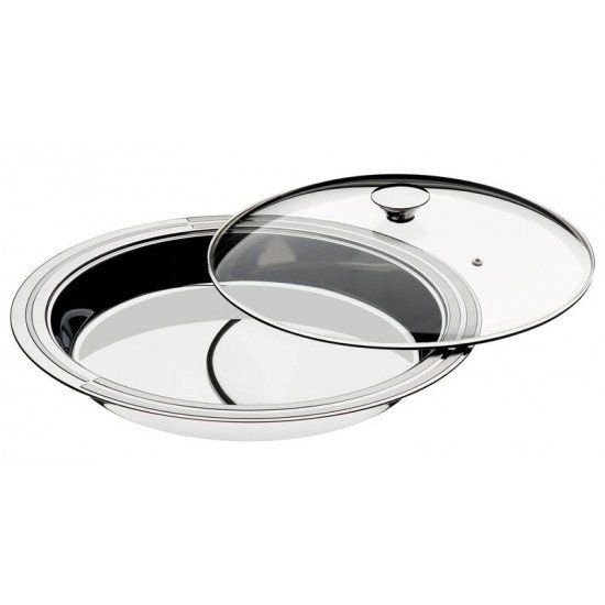 PRATO FUNDO CICLO EM ACO INOX COM TAMPA DE VIDRO 39 CM TRAMONTINA