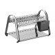ESCORREDOR DE LOUCA CICLO EM ACO INOX COM PORTA TALHERES PRETO TRAMONTINA
