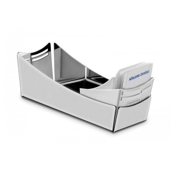 PORTA SACHES EM ACO INOX COM SUPORTE PARA COLHERES EM PLASTICO TRAMONTINA