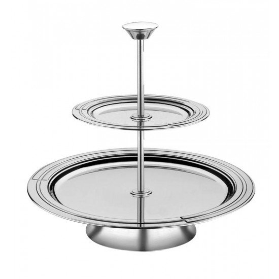 SUPORTE PARA DOCES E SALGADOS CICLO EM ACO INOX COM 2 ANDARES TRAMONTINA