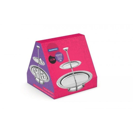 SUPORTE PARA DOCES E SALGADOS CICLO EM ACO INOX COM 2 ANDARES TRAMONTINA