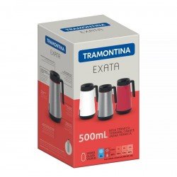 BULE TERMICO EXATA EM ACO INOX GRAFITE COM INFUSOR 500 ML TRAMONTINA