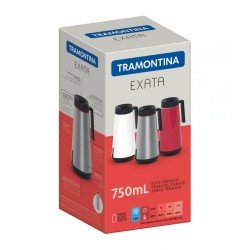 BULE TERMICO EXATA EM ACO INOX GRAFITE COM INFUSOR 750 ML TRAMONTINA