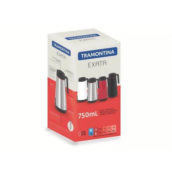BULE TÉRMICO TRAMONTINA EXATA EM AÇO INOX BRANCO 750 ML