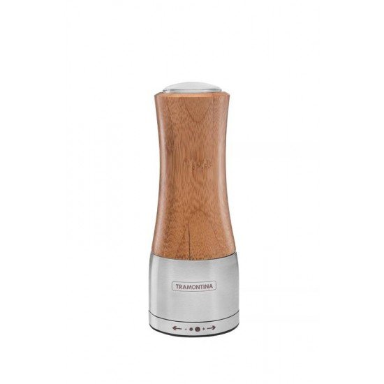 MOEDOR REALCE SAL OU PIMENTA EM BAMBU E ACO INOX COM MOINHO EM CERAMICA TRAMONTINA