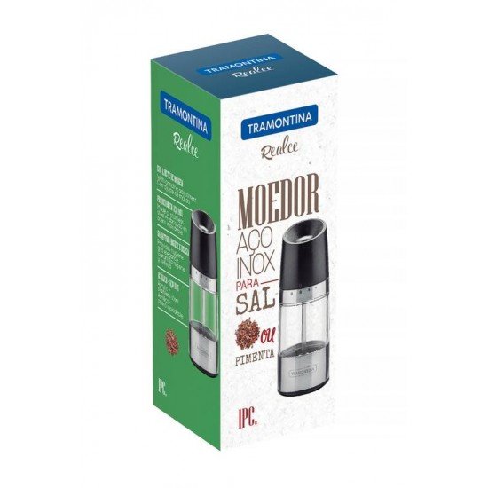 MOEDOR PARA SAL E PIMENTA EM ACO INOX E ACRILICO TRAMONTINA
