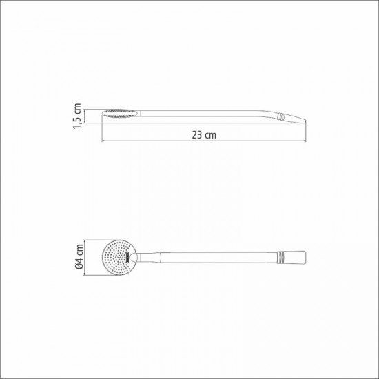 BOMBA DE CHIMARRÃO TRAMONTINA ILEX EM AÇO INOX LISO COM ROSCA 23 CM