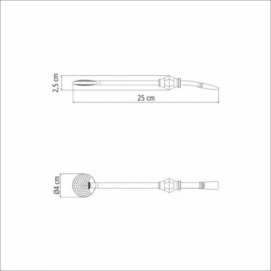 BOMBA DE CHIMARRÃO TRAMONTINA ILEX EM AÇO INOX COM ROSCA E PEDRA ÁGATA VERMELHA 25 CM